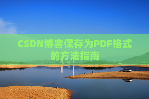 CSDN博客保存为PDF格式的方法指南